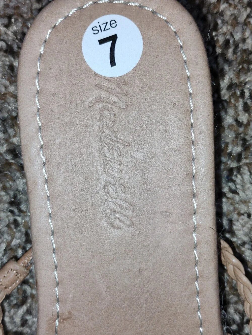 New Without Box Madewell Kathryn Braided Espadrille Slide Sandals Tan Size 7